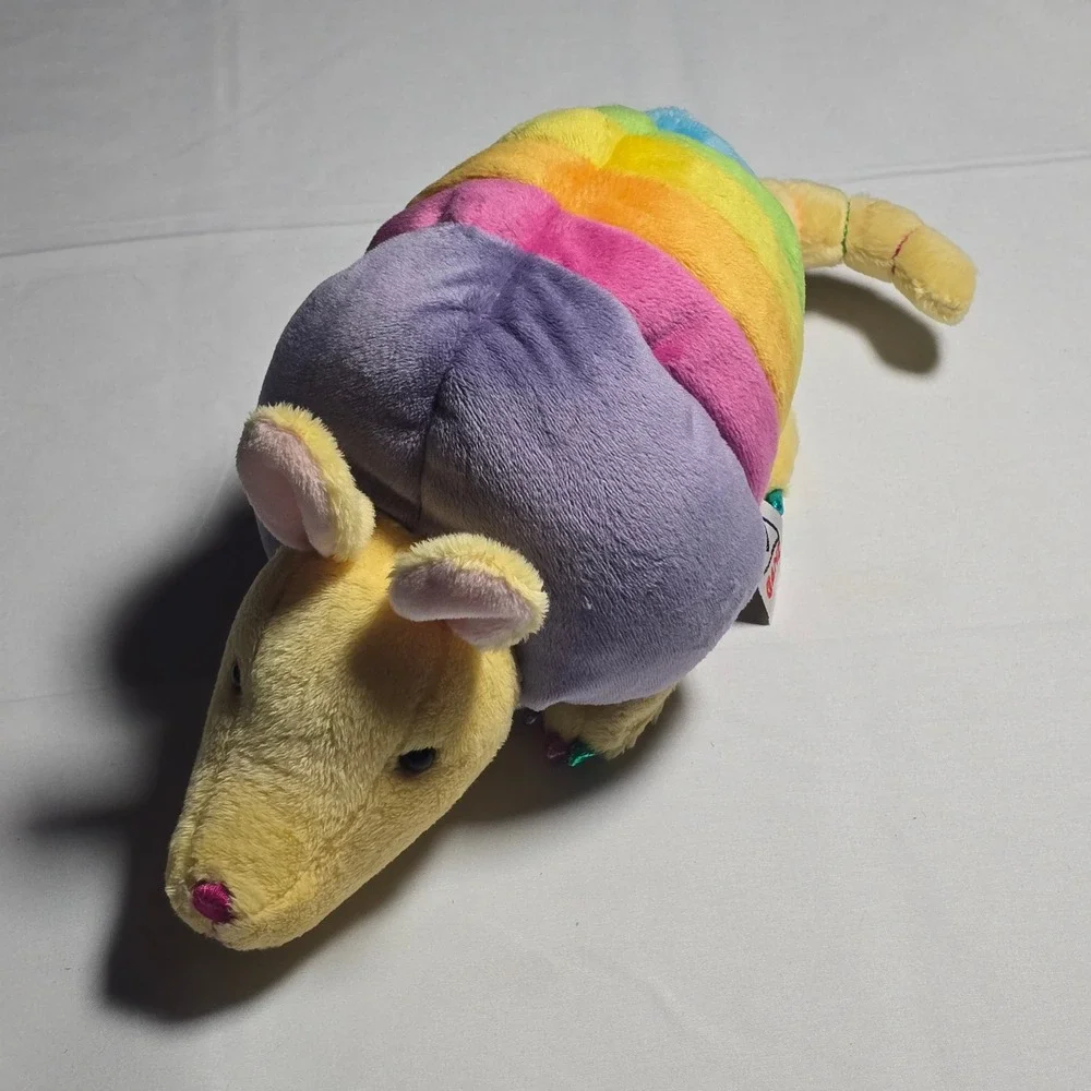 Ganz Rainbow Armadillo Plush Stuffed Animal Multi Color Striped 11 Inch toy